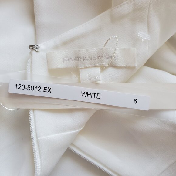 Jonathan Simkhai ! Belted Crepe Wide Leg Jumpsuit in White (US/6) - Picture 9 of 11